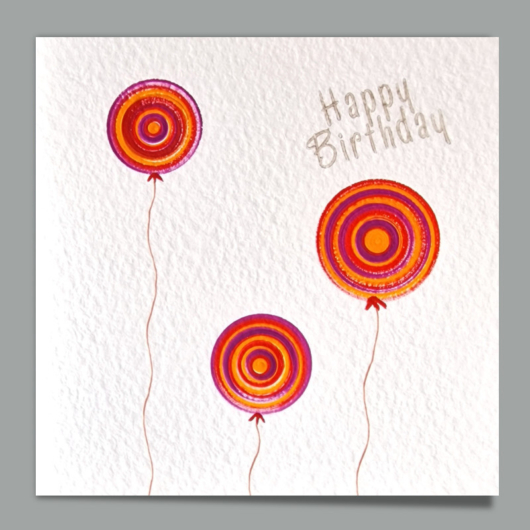 Web Glueckwunschkarte Happy Birthday Ballons rot 15x15
