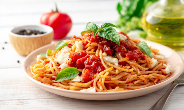 Bild eines Tellers Spaghetti